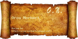 Oros Norbert névjegykártya