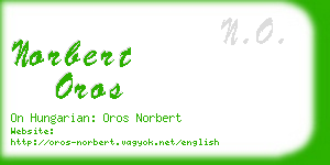 norbert oros business card